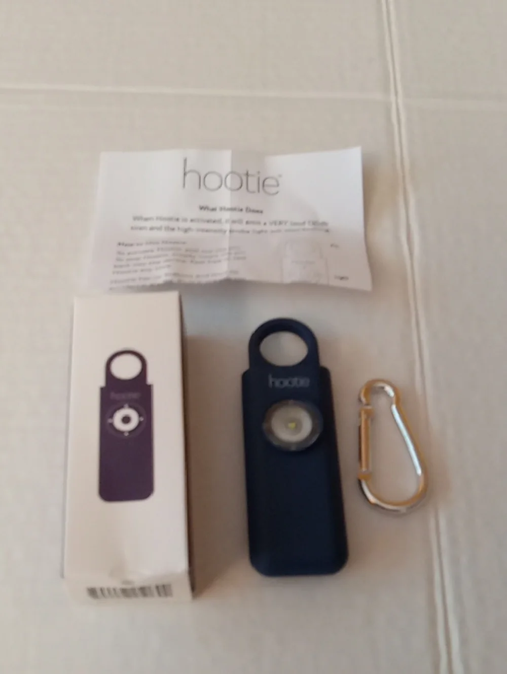 NIB Hootie Personal Safety Alarm for Women, Men, & Kids - Keychain Alarm-BLUE